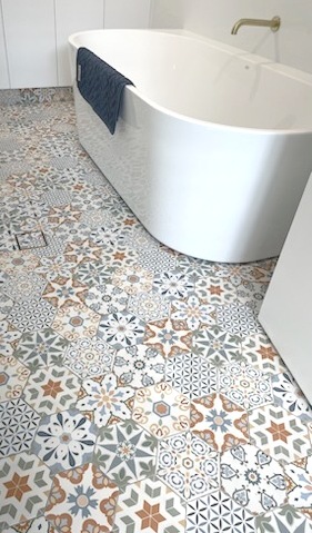 hexagon bathroom floor tiles